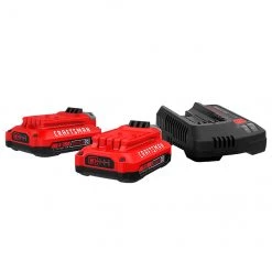Ensemble de 2 batteries Li-ion 20 V et chargeur V20 Craftsman, lithium-ion, 2 A, indicateur DEL, charge rapide