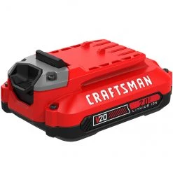 Batterie au lithium-ion V20 2Ah Craftsman, 20 V max, indicateur de charge à 3 DEL, cellules de première qualité -CRAFTSMAN Soldes Magasin 00276560c L
