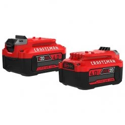 Batteries au lithium-ion V20 20 V max 4 Ah Craftsman, indicateur à 3 DEL, cellules de première qualité, 2 par paquet