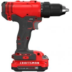 Ensemble de perceuse sans fil de 1/2 po V20 de Craftsman, 1800 tr/min, mandrin sans clé, éclairage DEL, deux vitesses -CRAFTSMAN Soldes Magasin 00276565d L