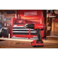 Ensemble de perceuse sans fil de 1/2 po V20 de Craftsman, 1800 tr/min, mandrin sans clé, éclairage DEL, deux vitesses -CRAFTSMAN Soldes Magasin 00276565e L