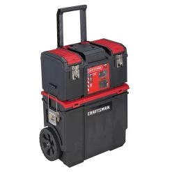 CRAFTSMAN Ensemble de coffres 3 en 1 avec roulettes, noir et rouge