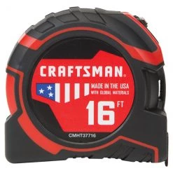 CRAFTSMAN Ruban à mesurer, PRO-LOCK, 1,25'' X 16', noir/rouge