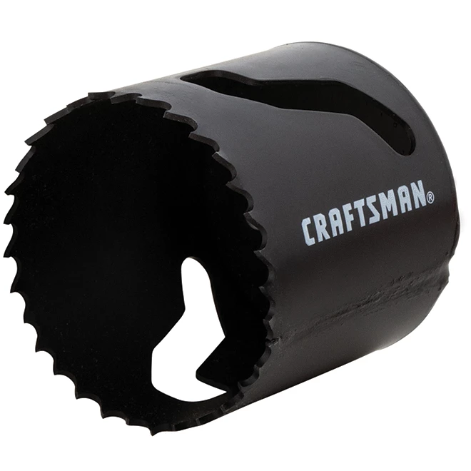 Scie emporte-pièce Craftsman, 2 1/8 po dia, bimétallique, sans arbre, noire 2 Scie emporte-pièce Craftsman, 2 1/8 po dia, bimétallique, sans arbre, noire – Image 2