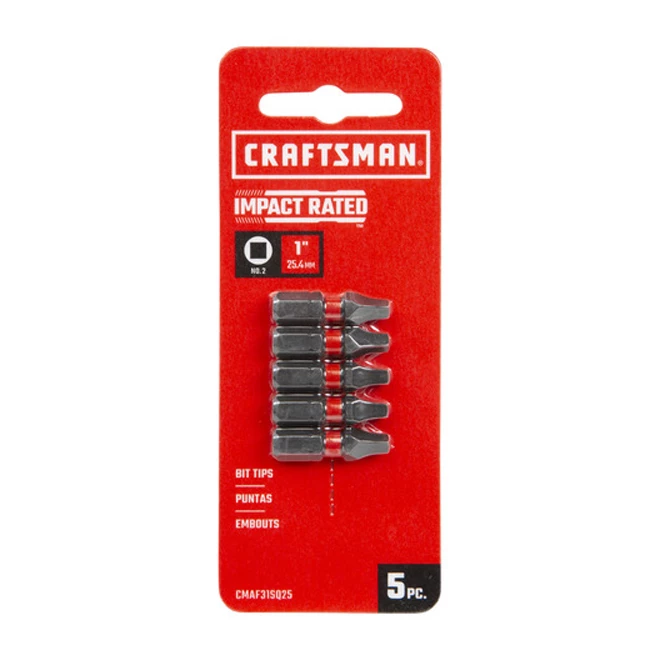 Embouts de tournevis Craftsman, carré no 2, 1 po, paquet de 5 3 Embouts de tournevis Craftsman, carré no 2, 1 po, paquet de 5 – Image 3
