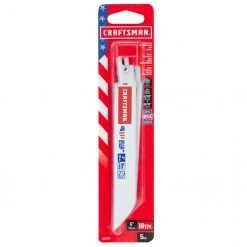 Lames de scie alternative Craftsman, bimétal, 6 po L., 18 DPP, pour métal, dos droit, 5 par paquet 5 Lames de scie alternative Craftsman, bimétal, 6 po L., 18 DPP, pour métal, dos droit, 5 par paquet -CRAFTSMAN Soldes Magasin 00276737c L
