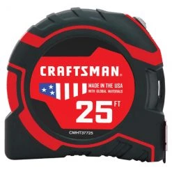 CRAFTSMAN Ruban à mesurer, PRO-LOCK, 1,25'' X 25', noir/rouge