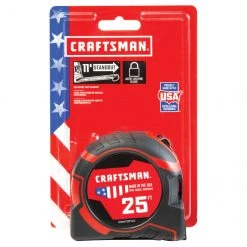 CRAFTSMAN Ruban à mesurer, PRO-LOCK, 1,25'' X 25', noir/rouge -CRAFTSMAN Soldes Magasin 00276744c L
