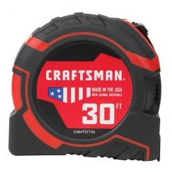 CRAFTSMAN Ruban à mesurer, PRO-LOCK, 1,25'' X 30', noir/rouge