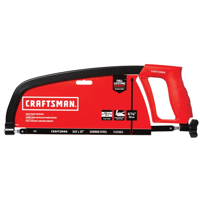 CRAFTSMAN Scie à métaux à cadre solide, 12'', rouge et noir 3 CRAFTSMAN Scie à métaux à cadre solide, 12'', rouge et noir – Image 3