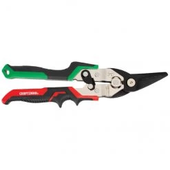 Cisailles de type aviation Craftsman, 10 po, coupe droite, rouge et vert