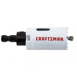 Scie-cloche avec mèche pilote Craftsman, 1 1/4 po dia, bimétallique, avec arbre, blanche