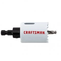 Scie-cloche avec mèche pilote Craftsman, 1 1/2 po dia, bimétallique, avec arbre, blanche