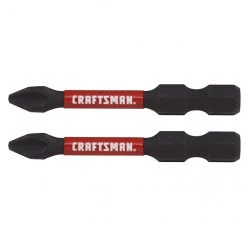 Jeu d'embouts de tournevis cruciforme Impact Rated de Craftsman, 2 po x 1/4 po, paquet de 2