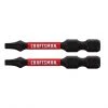 Embouts à torsion Torx-Head Impact Rated de Craftsman Torx-Head, T15 x 2 po L., tige hexagonale, noir, 2 par paquet