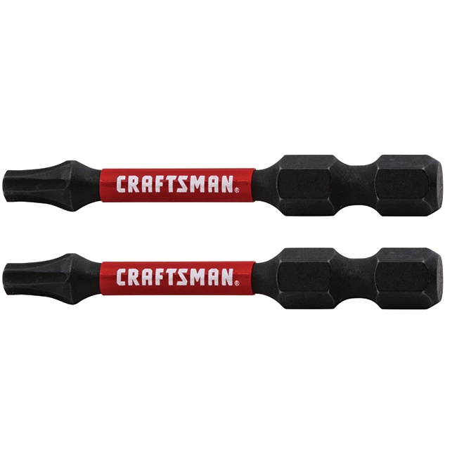 Embouts à torsion Torx-Head Impact Rated de Craftsman Torx-Head, T20 x 2 po L., tige hexagonale, noir, 2 par paquet 1 Embouts à torsion Torx-Head Impact Rated de Craftsman Torx-Head, T20 x 2 po L., tige hexagonale, noir, 2 par paquet