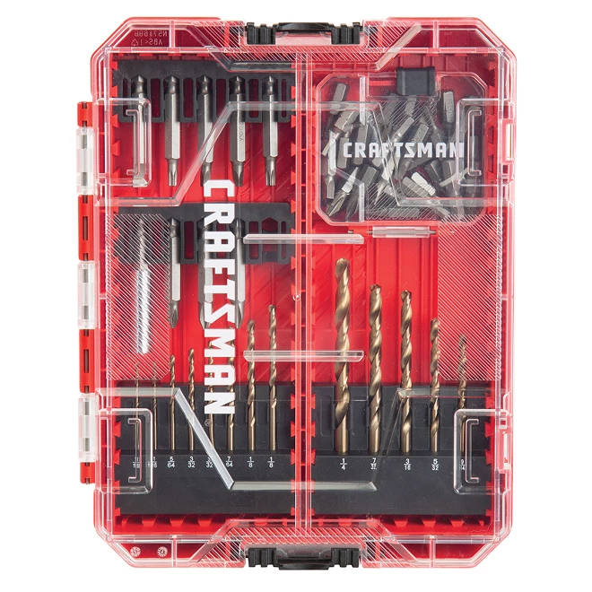 Jeu d'embouts et de forets Craftsman, 53 pièces, acier résistant aux chocs, types assortis, étui de protection rigide 2 Jeu d'embouts et de forets Craftsman, 53 pièces, acier résistant aux chocs, types assortis, étui de protection rigide – Image 2