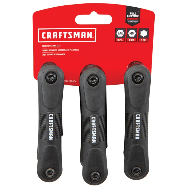 CRAFTSMAN Jeu de 25 clés hexagonales pliantes en 3 paquets, noir 2 CRAFTSMAN Jeu de 25 clés hexagonales pliantes en 3 paquets, noir – Image 2