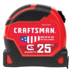 CRAFTSMAN Ruban à mesurer magnétique, PRO-11, 1,25'' x 25', rouge