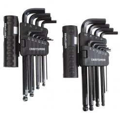 CRAFTSMAN Jeu de 20 clés hexagonales, acier et oxyde, noir