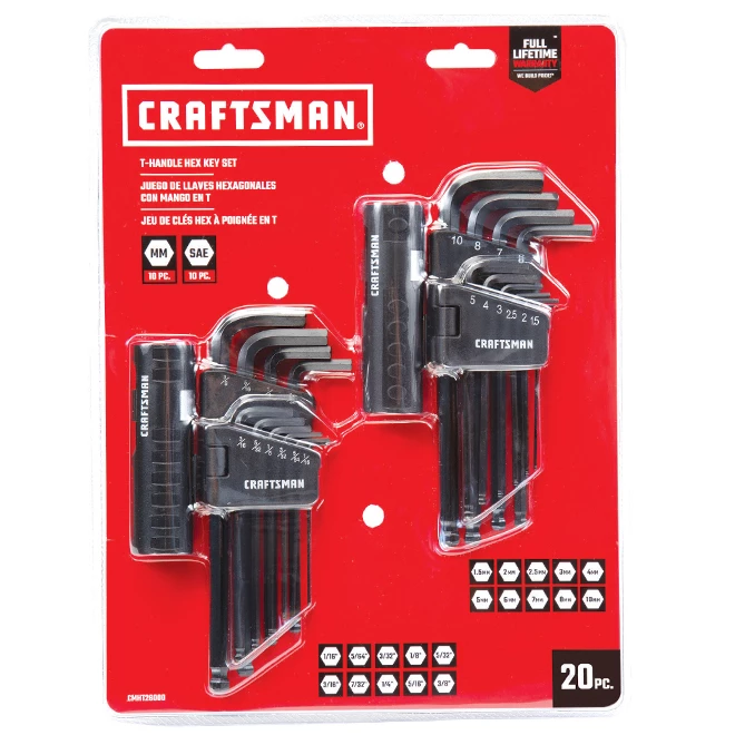 CRAFTSMAN Jeu de 20 clés hexagonales, acier et oxyde, noir 2 CRAFTSMAN Jeu de 20 clés hexagonales, acier et oxyde, noir – Image 2