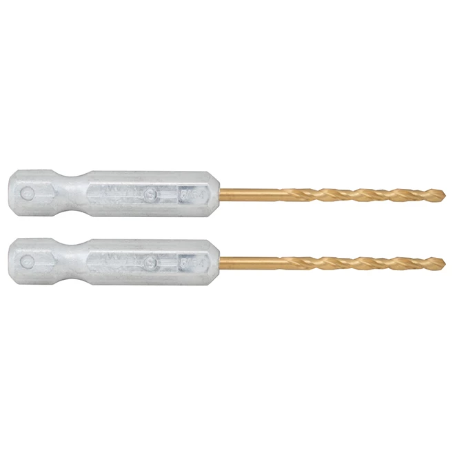 Forets en titane Craftsman, tige hexagonale, pointes en croix à 135 degrés, 5/64 po dia, paquet de 2 1 Forets en titane Craftsman, tige hexagonale, pointes en croix à 135 degrés, 5/64 po dia, paquet de 2