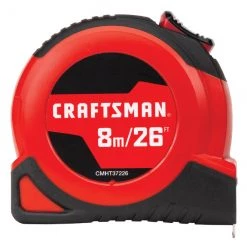 CRAFTSMAN Ruban à mesurer autobloquant, 1'' x 26', rouge