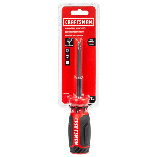 CRAFTSMAN Tournevis à embouts multiples « Push-N-Pick », rouge et noir 4 CRAFTSMAN Tournevis à embouts multiples « Push-N-Pick », rouge et noir – Image 4