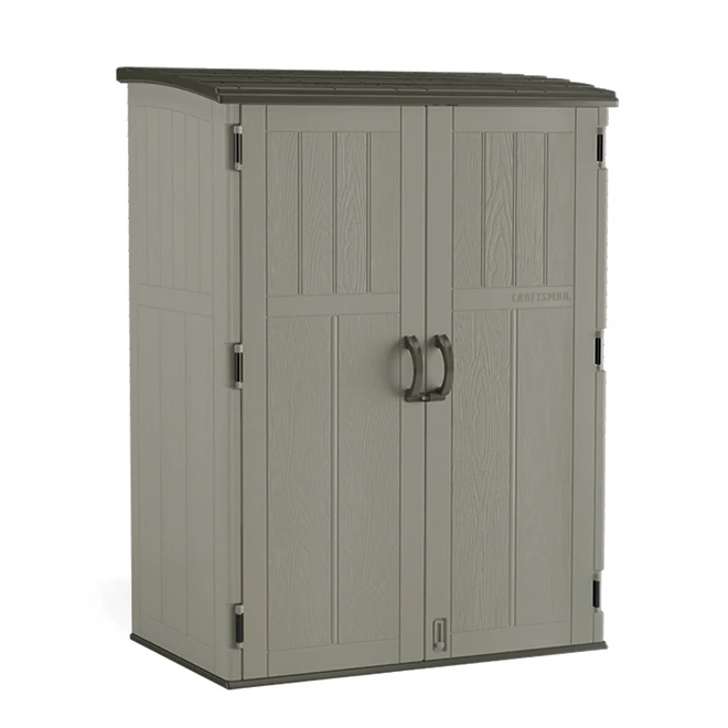 Remise de jardin verticale en résine grise Craftsman, 6 pi H. x 5 pi l., 9,59 pi² 1 Remise de jardin verticale en résine grise Craftsman, 6 pi H. x 5 pi l., 9,59 pi²
