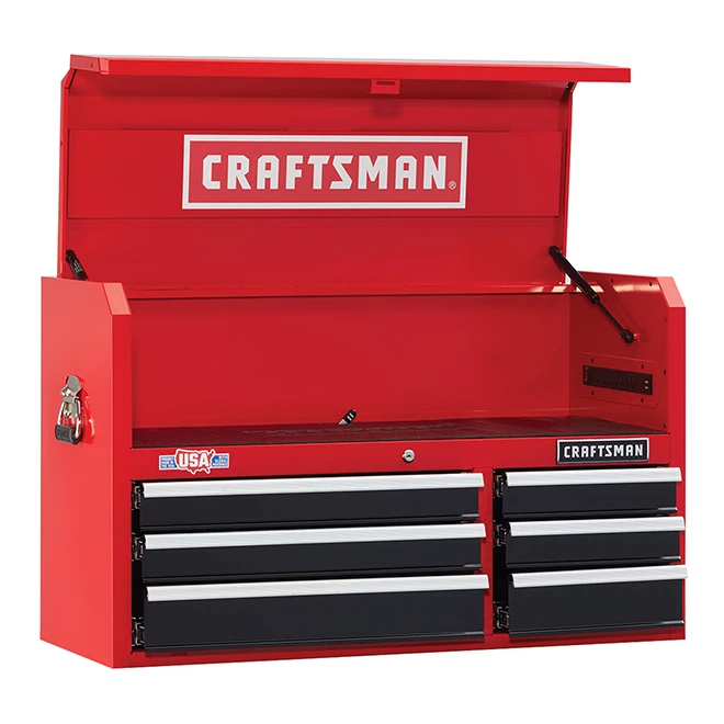 CRAFTSMAN Coffre à outils, 6 tiroirs, 40,5" x 16" x 24,5", rouge et noir 2 CRAFTSMAN Coffre à outils, 6 tiroirs, 40,5" x 16" x 24,5", rouge et noir – Image 2