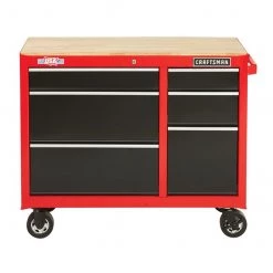CRAFTSMAN Établi, 6 tiroirs, 41" x 18" x 34", rouge et noir