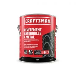 Revêtement antirouille noir semi-brillant pour métal Craftsman de 3,78 L