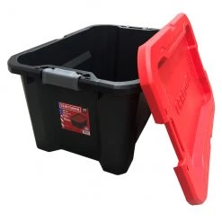 Boîte de rangement de 113 l en plastique Craftsman avec couvercle à loquet, noir